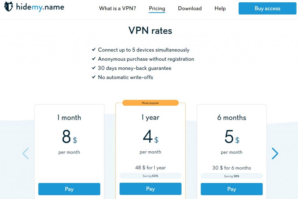 HideMy review - fast VPN without registration