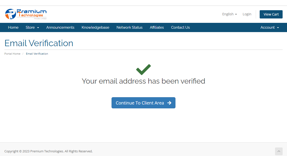 PremiumRDP email verification.