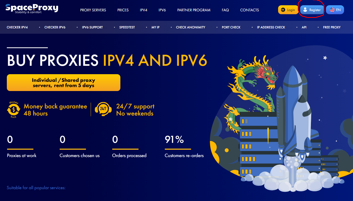 SpaceProxy register.