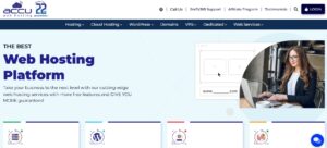 The main page of the accuwebhosting hosting website.