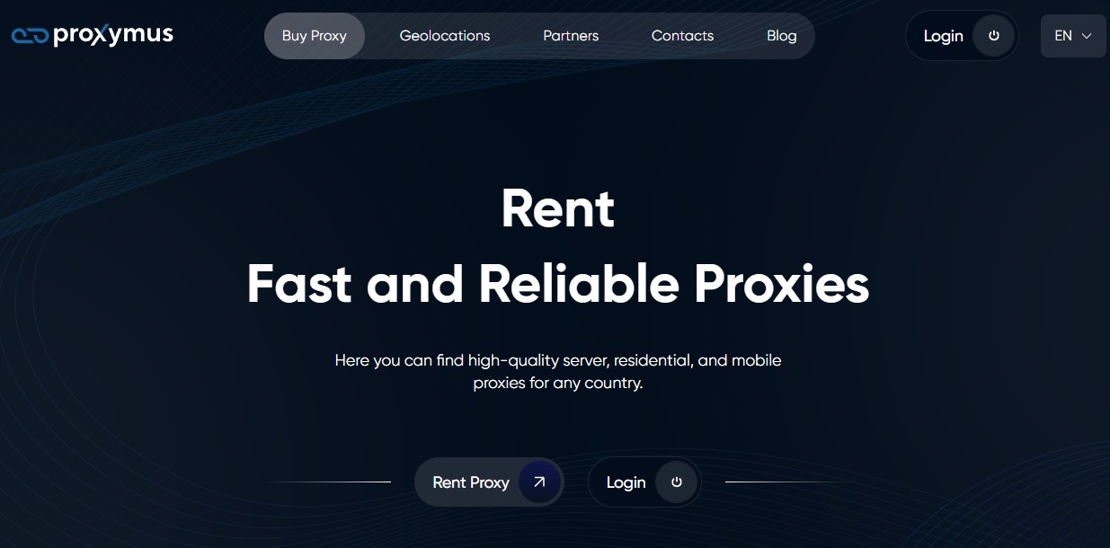 Proxymus main page.