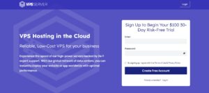 Home page of the vpsserver website.