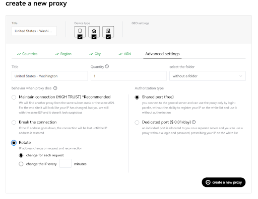 Criando um proxy SX.ORG.