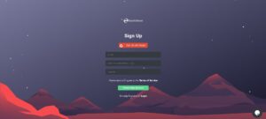 Registration on the DarkHost hosting website.
