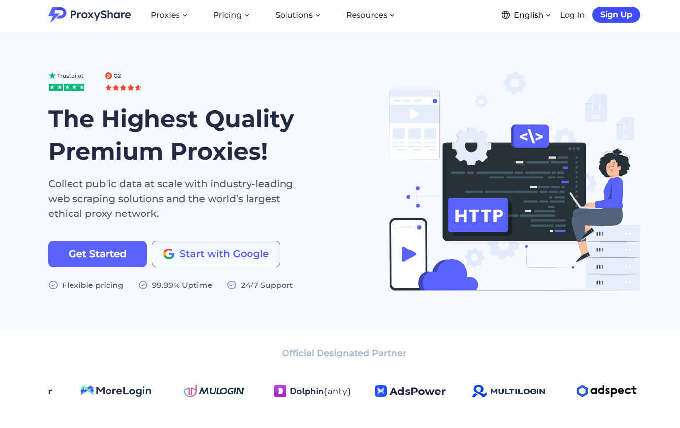 ProxyShare main page