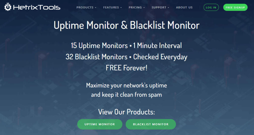 HetrixTools главная страница сайта.