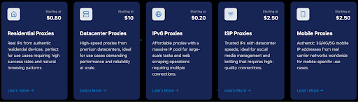 QuantumProxies Pricing & Proxy Types