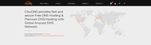 ClouDNS service home page.