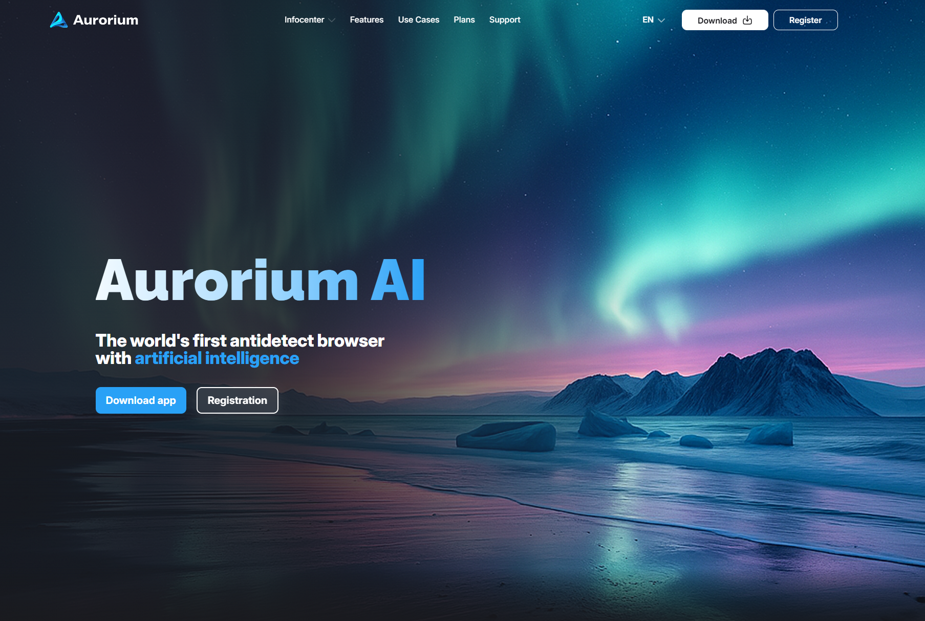 Aurorium AI main page.