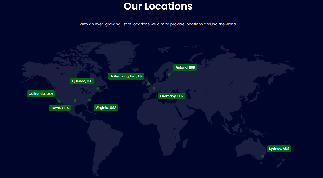 Pine Hosting Locations.
