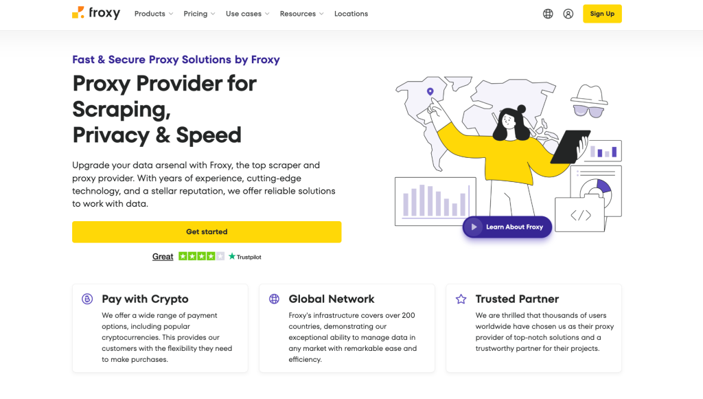 Froxy main page.