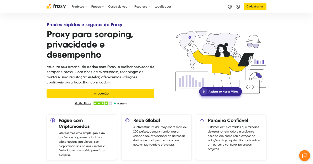 Página inicial do site Froxy.