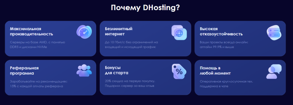 DHosting преимущества.